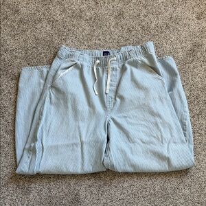 GAP Women's Mid Rise UltraSoft Denim Stripe Easy